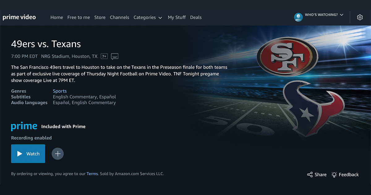 's Pre-Season NFL Stream: Audio Syncing Issues, Errors on